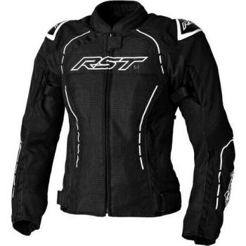 RST S-1 Mesh Chaqueta textil de motocicleta para mujer - Negro-Blanco