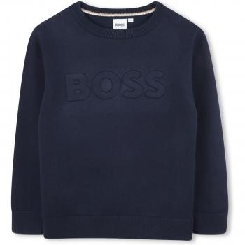BOSS Kidswear - Jersey de niño de algodón con logo frontal a tono, modelo J51172