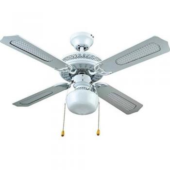Bastilipo Nerja Ventilador de Techo con Luz E27, 50 W, Blanco, 105 x 42 cm