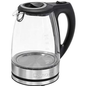 Hervidor de Agua Eléctrico Sin Cable Clatronic WKS 3744 G, Capacidad 1,7L, Potencia 2200W, Cuerpo de Vidrio y Acero Inoxidable