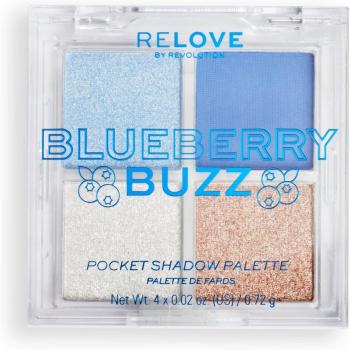 Revolution Relove Pocket Eyeshadow Palette - Blueberry Buzz 4x0.72g