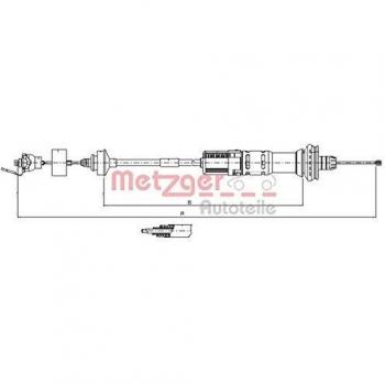 Cable de embrague Metzger 11.3059 para Peugeot 206 y 206 SW con ajuste automático