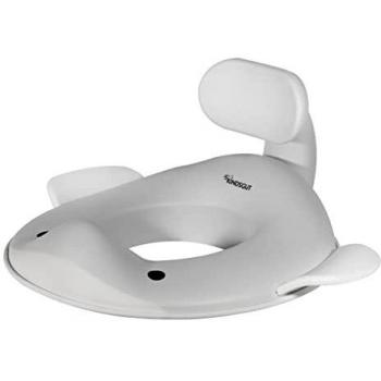 Asiento de inodoro infantil en forma de ballena gris claro, libre de sustancias nocivas, apto para niños hasta 23 kg