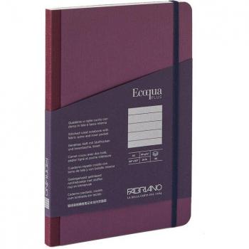 Libreta A5 Rayado Tejito Ecoqua Plus Fabriano Boutique Morada, 80 hojas, 90g, lomo de tela