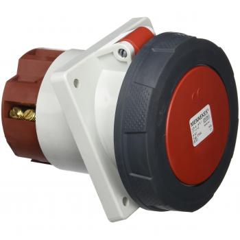 Mennekes 101100286 Bases Semi Empotrables CEE, Tomas de Corriente, 400 V, 50-60 Hz, 125 A, 5 Polos, IP 67, 110 mm x 114 mm Marco, Rojo