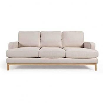 Sofá Mihaela 3 plazas de micro bouclé beige 203 cm