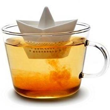 Ototo - Infusor para té, barco de papel, blanco, 4,5 x 6,5 x 4 cm