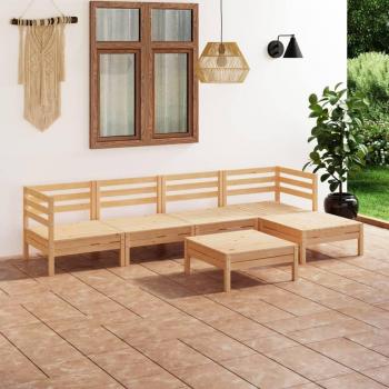 6-Piece Solid Pinewood Garden Lounge Set