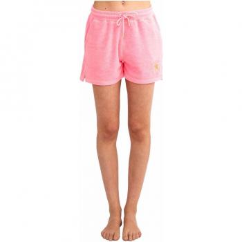 Short de mujer Starlite liso con goma a la cintura y detalle bordado dorado en color Mare rosa