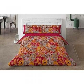 Burrito Blanco Juego de Funda Nórdica 095 con un Diseño Ornamental para Cama Individual de 105x190 hasta 105x200 cm/Funda Nórdica Moderna 105, Color Rojo