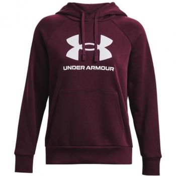 Under Armour Women's Rival Fleece Big Logo Hoodie - Burgundy, Size L, Gender: Female