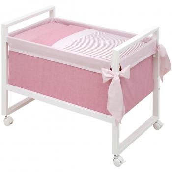 Cambrass Next Denim - Minicuna cuadrada, color rosa