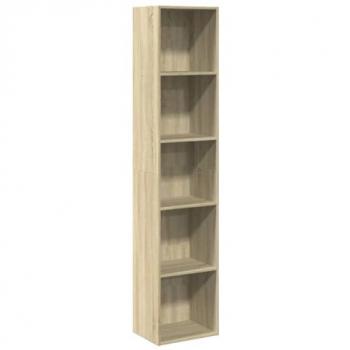 Estantería de madera de ingeniería roble Sonoma 40x30x189 cm, librería, estante de libros, madera multicapa