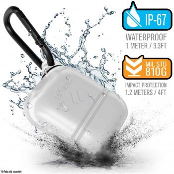 Catalyst Funda Apple Airpods Cascos Bluetooth inalámbricos Auriculares iPhone con mosqueton Silicon Airpods Case - Blanco Nieve