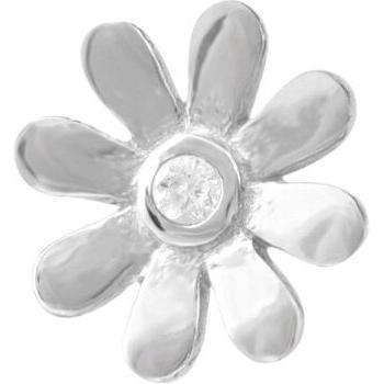 Ear Candy - Piercing Fleur de plata bañado en rodio