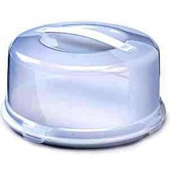 Whitefurze Round Cake Box, Plastic, White