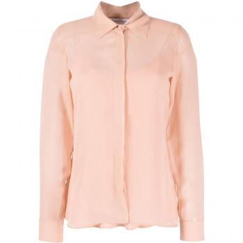 Max Mara Women's Powder Pink Silk Semi-Sheer Camisole Shirt - Size 38 (2XS)