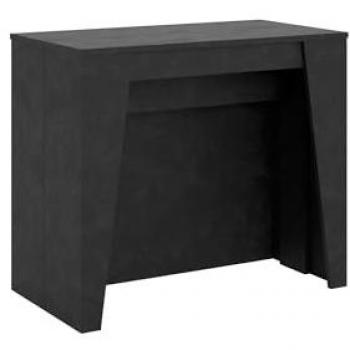 Consola Extensible Bakari 90x48/296 cm Efecto Madera Antracita Espatulado