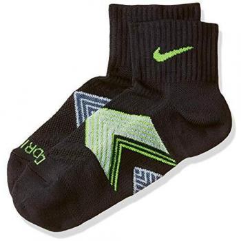 NIKE Running Dri Fit Cushioned - Calcetines para hombre, color negro / gris / amarillo, talla S