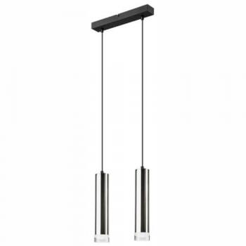 Lámpara de Suspensión Diego, Metal y Acrílico, Plata, 99x32x8 cm