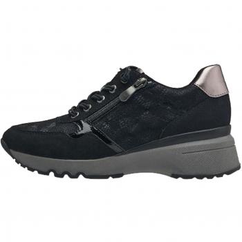 Zapatillas de Cuña Tamaris con Detalles Metálicos, Calzado Deportivo para Mujer, Color Negro, Talla 40