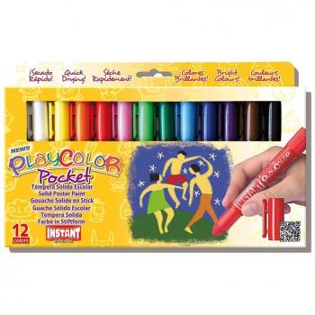 Playcolor Basic pocket - Tempera solida - 12 Colores surtidos - 10521