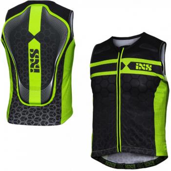iXS Espaldera RS-20 Chaleco Protector Negro-Verde con características de protección, ajuste cómodo y diseño ergonómico