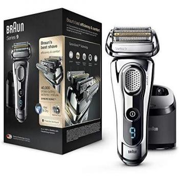 Braun 9297 Series 9 - Afeitadora Eléctrica, Máquina de Afeitar Barba en Seco y Mojado, Recortadora de Precisión Integrada, Recargable, color Cromo