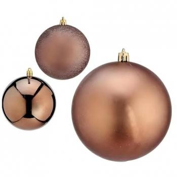Bolas de Navidad Ø 10 cm 6 Unidades Marrón Plástico