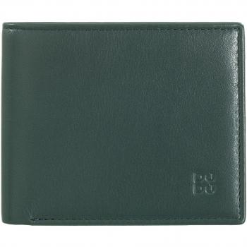 Cartera horizontal de piel de becerro verde Dudu con monedero y protección RFID, delgada, para hombres, titular de tarjeta de crédito