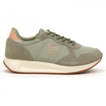 Zapatillas de deporte para mujer Yumas Sneakers Venus en color verde caqui con cordones