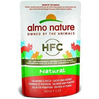 Almo Nature Hfc Natural Wet Cat Pouch - Salmon And Pumpkin 55g