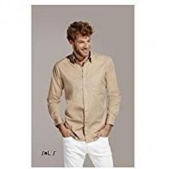 Camisa de manga larga Sol's Bel Air para hombre en tejido Twill