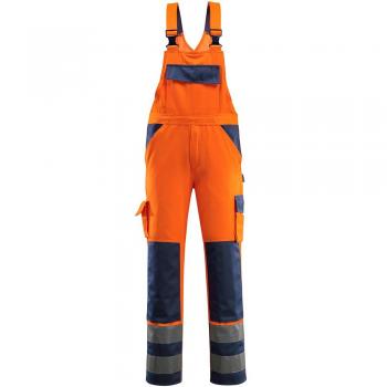 Pantalón de Trabajo con Tirantes Mascot Barras Alta Visibilidad Naranja/Marino Talla C44 82