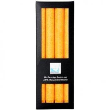 Kerzerman Velas Cilíndricas para Candelabro Amarillas - Set de 4 Unidades