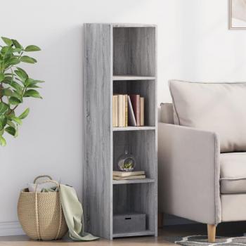 Aparador alto de madera de ingeniería gris Sonoma 30x41x124 cm