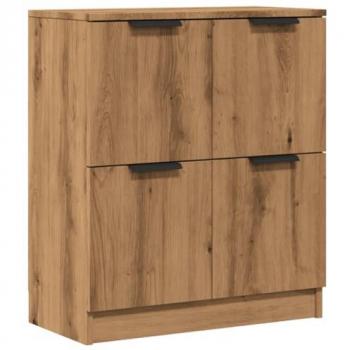 Aparador de madera de ingeniería roble artisan 60x30x70 cm marrón