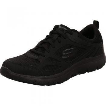 Zapatilla Hombre Skechers Summits South Rim Negro, tipo: Zapatillas deportivas, características: diseño negro, combinación de cuero y malla, comodidad y soporte para el pie, suela ligera y flexible