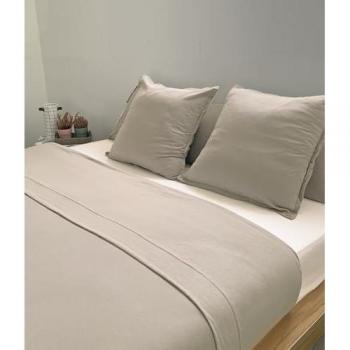 Sábana de Punto 100% Algodón Gris Antialérgica y No Arrugada para Cama de 180 cm - SISOMDOS