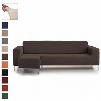 Eiffel Textile Protector Rústica Funda Elástica Brazo, Marrón, Chaise Longue Corto Izquierda