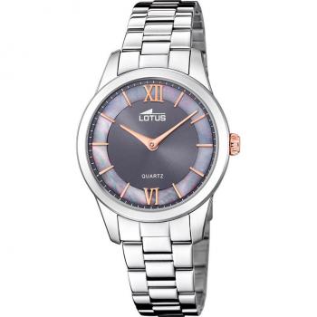 Reloj Lotus Trendy 18889/4 para Mujer con Esfera Negra y Caja de Acero Inoxidable 316L Plateado