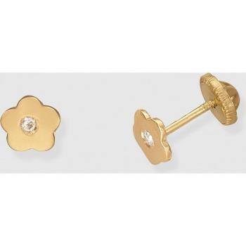 Pendientes de bebé de oro con brillantes incrustados, diseño elegante y delicado