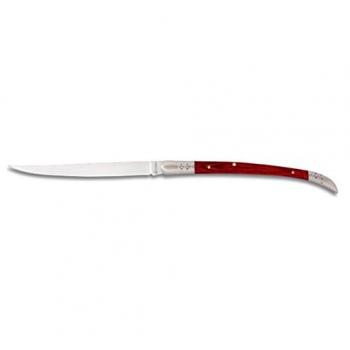 Navaja Estilete Martinez Albainox 36052 de Madera con Mango Stamina Roja y Hoja de Acero Inoxidable de 9 cm, en caja de presentación, Punta Clásica, para Camping y Caza