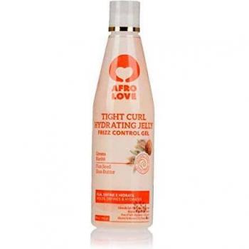 Afro Love Tight Curl Hydrating Jelly - Gel anti-encrespamiento para pelo rizado con linaza y Manteca de karité sin alcohol, parabenos o siliconas 290ml