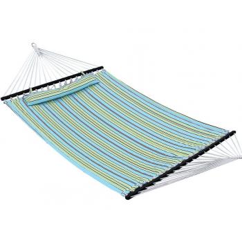 SONGMICS Hamaca 200 x 140 cm de Relajación Doble Cama Colgante Acolchado Multicolor Carga Máxima de 225 kg GDC34Q