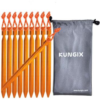 kungix estacas Clavijas 7 aleación de aluminio con cuerda reflectante 10, dorado