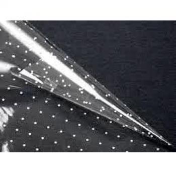 BOBINA PAPEL CELOFAN 50M TOPOS BLANCOS