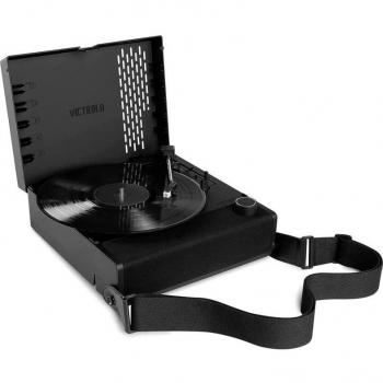 Tocadiscos Portátil Victrola Revolution GO Negro con Altavoz Bluetooth Integrado y Batería Recargable