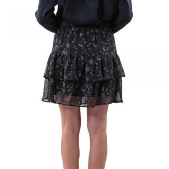 Deeluxe Women's Clementine Ruffled Short Skirt, Black