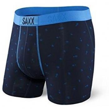 SAXX Men's Vibe Boxer Brief Underwear Navy Arrow Blue S
